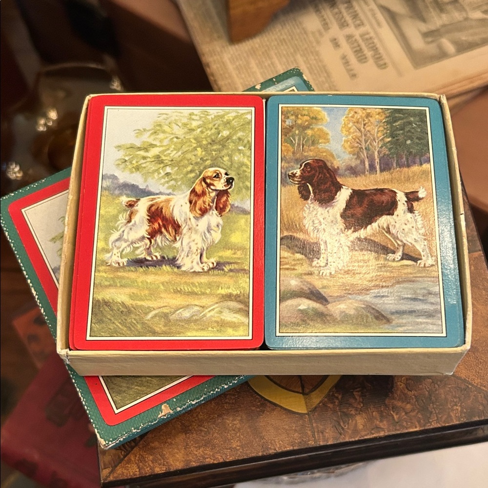 Vintage Spaniel Dogs Playing Cards Set
